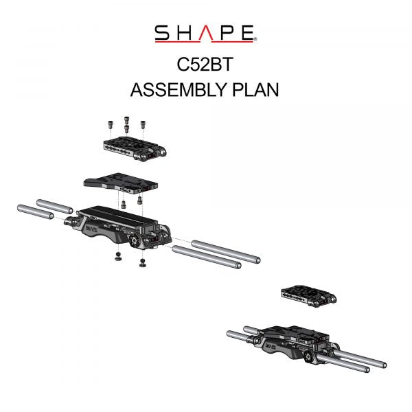 Shape C500 Mark II, C300 Mark III Top Plate, Baseplate with Handle