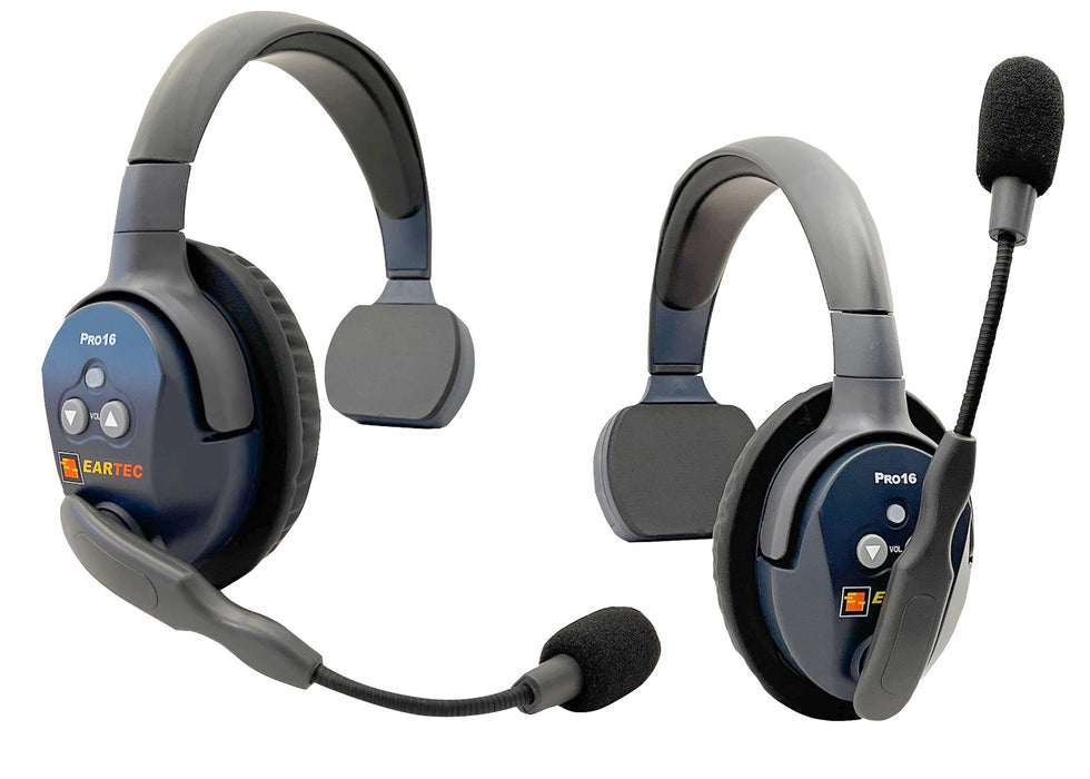 Eartec UltraLITE PRO16 Full-Duplex Professional True Wireless Intercom System with 16 Single Headsets (2.4 GHz)