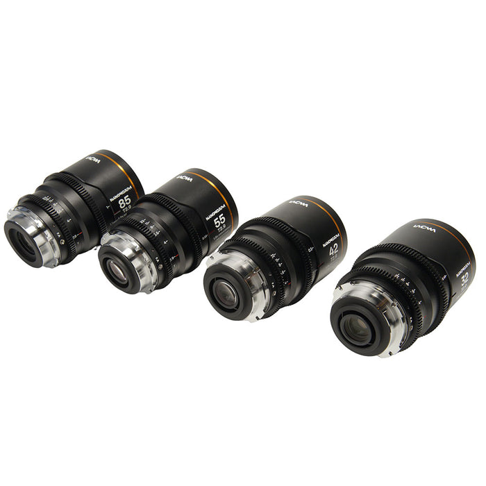 Laowa Nanomorph LF Prime 4-Lens Bundle  (32mm, 42mm, 55mm, 85mm) (Silver)