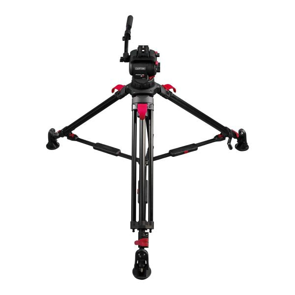 Cartoni Focus 8 w/ Red Lock Aluminum (2-stage) Tripod & Mid-Level Spreader