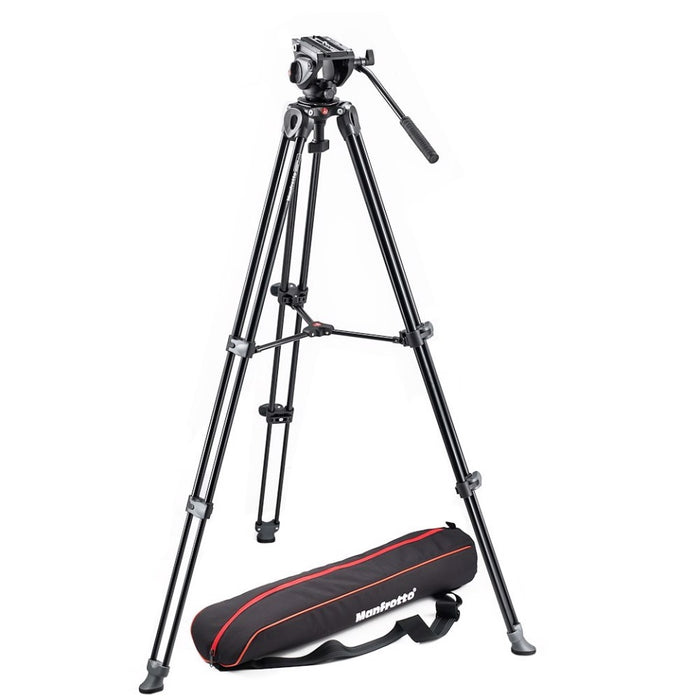 Manfrotto MVH500A Fluid Drag Video Head with MVT502AM Tripod and Carry Bag