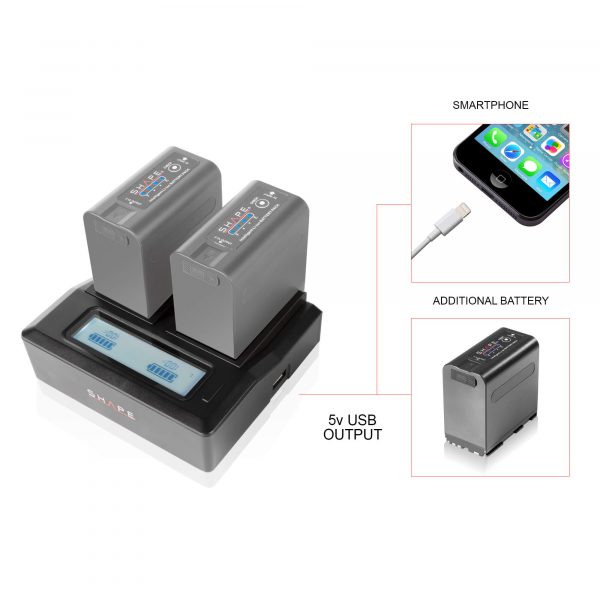 SHAPE BP Dual LCD Charger for Canon BP-975 Batteries