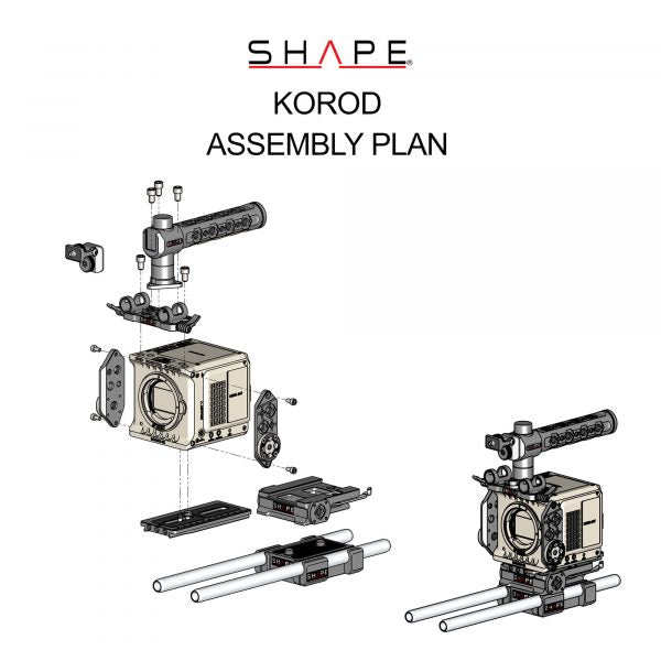 Shape Full Camera Cage with 15mm LW Rod System for RED KOMODO