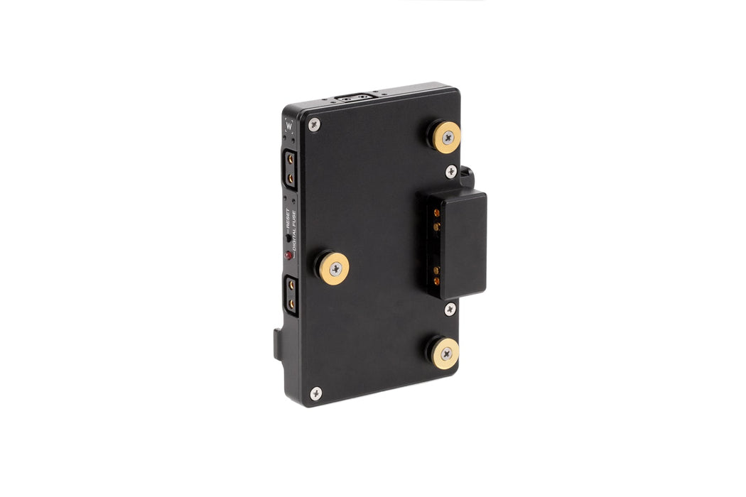Wooden Camera WC Pro Gold Mount Camera Side to V-Mount Battery Side Adapter (3x D-Tap and Digital Fuse)
