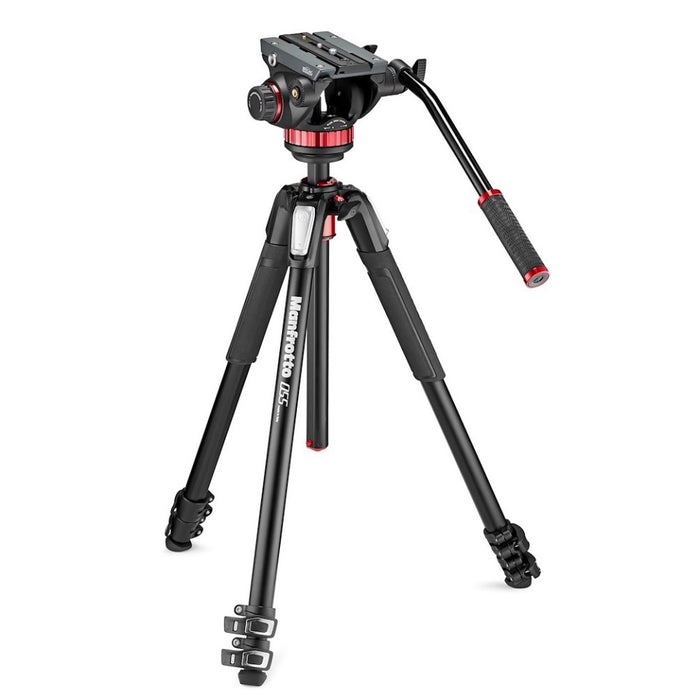 Manfrotto 502AH Video Head & MT055XPRO3 Aluminum Tripod Kit