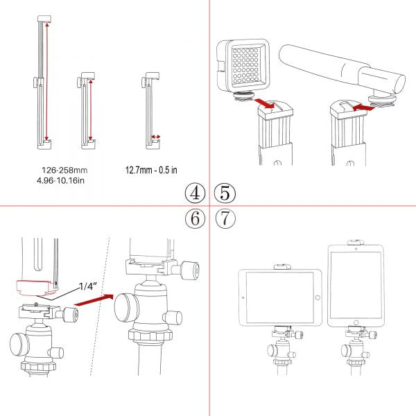 Shape Aluminum Tablet Tripod Mount with Cold Shoe