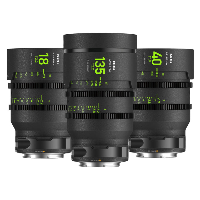 NiSi Athena Prime T2.2/1.9 Full-Frame 3-Lens Add-On Kit (Canon RF, Drop-In Filter Mounts)