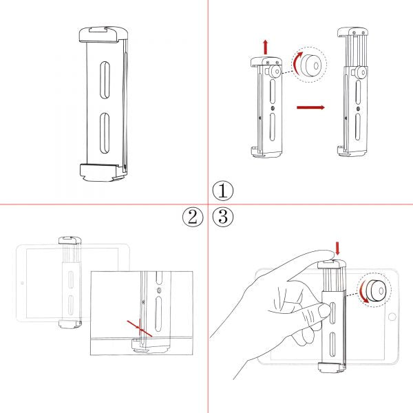 Shape Aluminum Tablet Tripod Mount with Cold Shoe