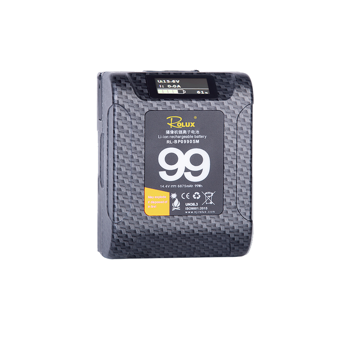 Rolux 14.4V 99Wh Compact Li-Ion V-Mount Battery