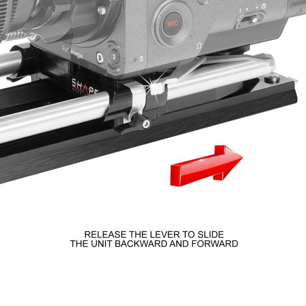 SHAPE ARRI Standard Studio Bridgeplate and 12" Dovetail Plate with 15mm Rods