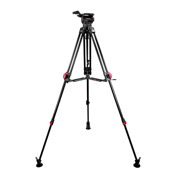 Cartoni Focus 10 w/ Red Lock Aluminum (2-stage) Tripod & Mid-Level Spreader