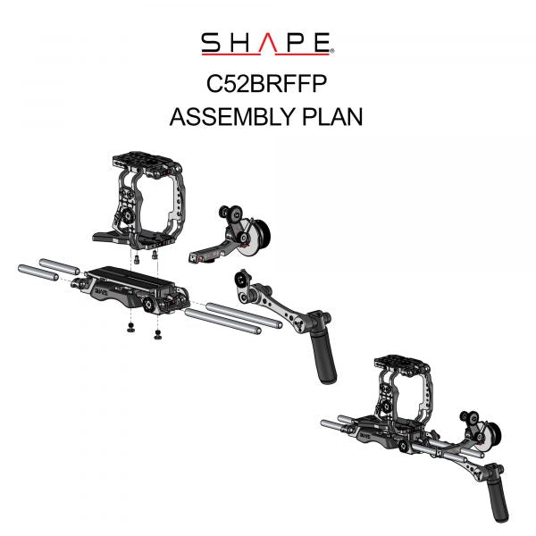 SHAPE Baseplate with Cage, Left-Side Handle & Follow Focus Pro for Canon C500 Mark II & C300 Mark III