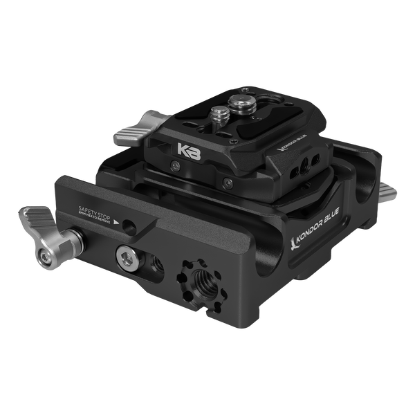 Kondor Blue 501 Adjustable Baseplate for 15mm LWS Rods (Arca QR) (Black)