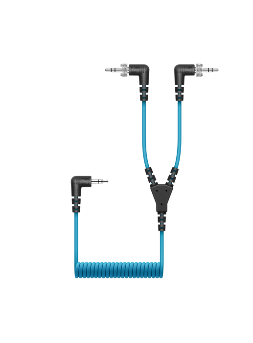 Sennheiser CL 35-Y Dual 3.5mm (Locking)(M) to 3.5mm TRS (M) Coiled Y-Cable