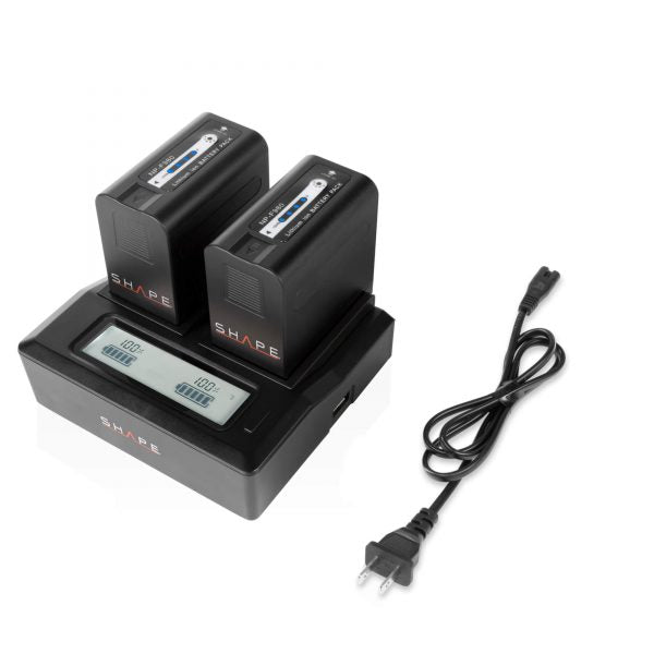 Shape NP-F980 Dual LCD Charger with two 6600mAh Lithium-Ion Batteries