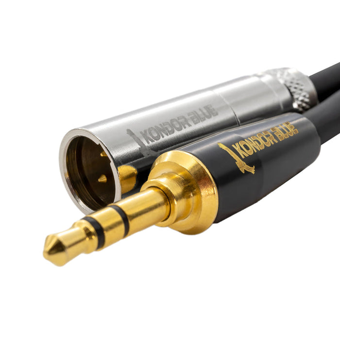 Kondor Blue Mini XLR to 3.5MM Gold Stereo Plug for Line Level Devices