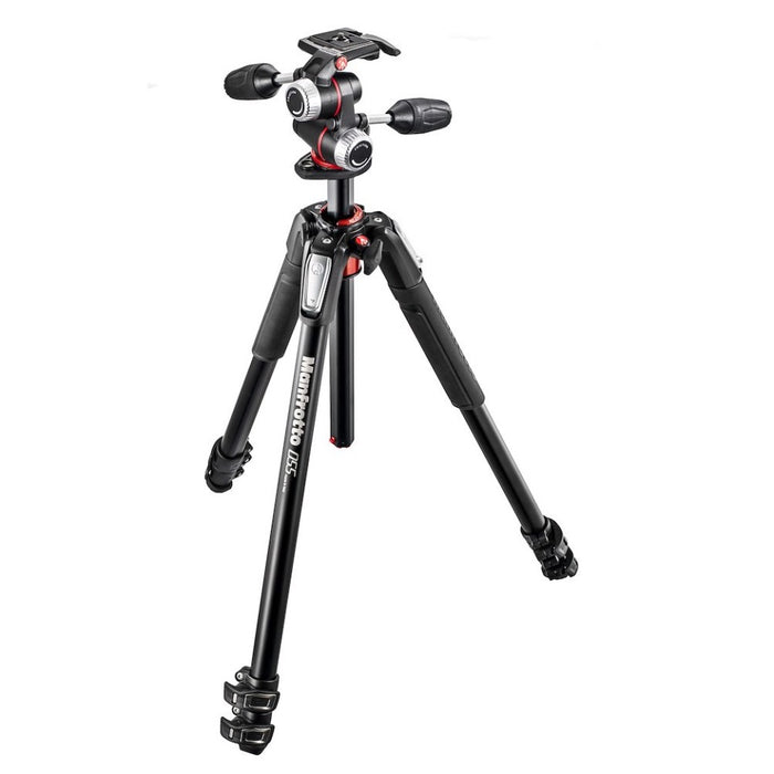 Manfrotto Aluminum 3-Section Tripod Kit with 3-Way Head