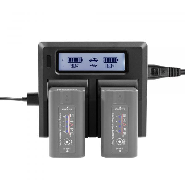 SHAPE BP Dual LCD Charger for Canon BP-975 Batteries