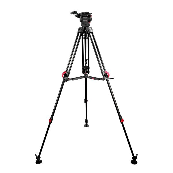Cartoni Focus 8 w/ Red Lock Aluminum (2-stage) Tripod & Mid-Level Spreader