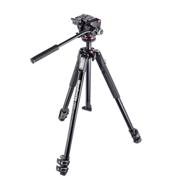 Manfrotto MK190X3-2W Tripod Kit With MT190X3 Aluminum Tripod, and MHXPRO-2W Fluid Video Head