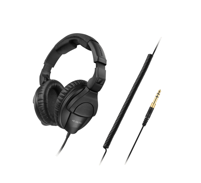 Sennheiser HD 280 PRO Closed, around-the-ear collapsable professional monitoring headphones, black
