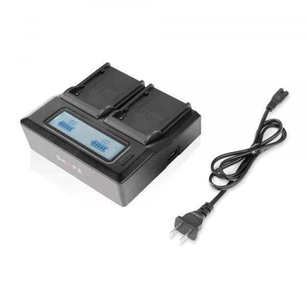 Shape BP-975 two batteries with dual LCD charger for Canon and RED KOMODO