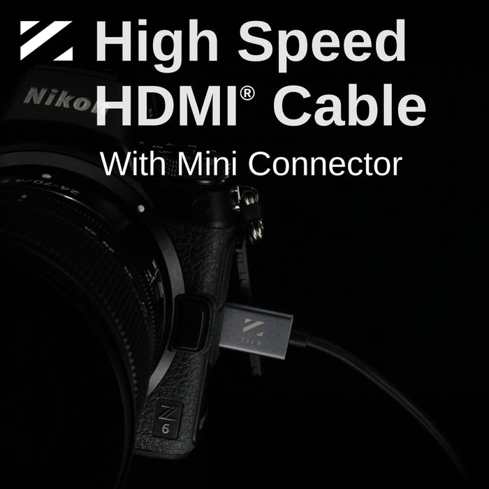 ZILR 4Kp60 Hyper Thin High Speed HDMI Secure Cable with Mini Connector (45cm /17.7")