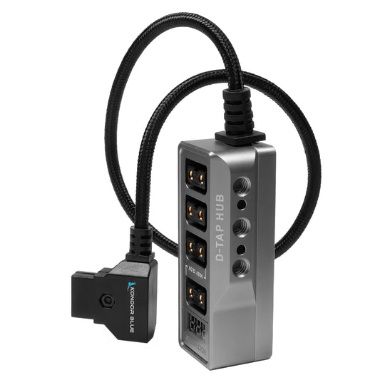 Kondor Blue Male D-Tap to 4-Port Female D-Tap Splitter Hub (16"