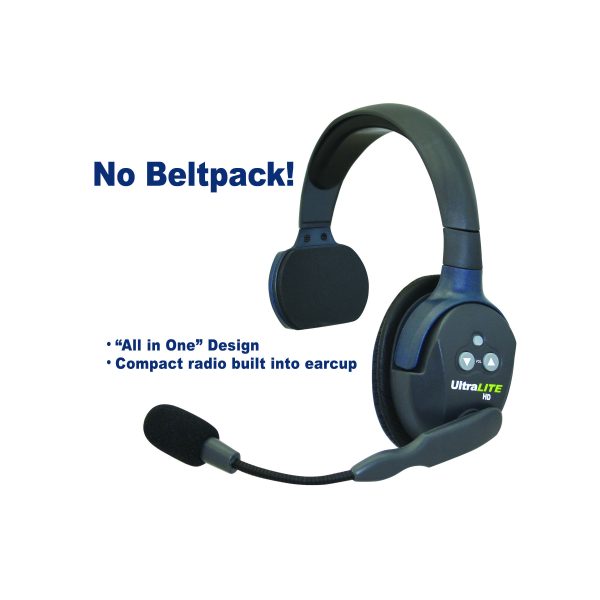 Eartec UltraLITE-HD 2 person system w/ 2 Single Headsets, batteries, charger & case