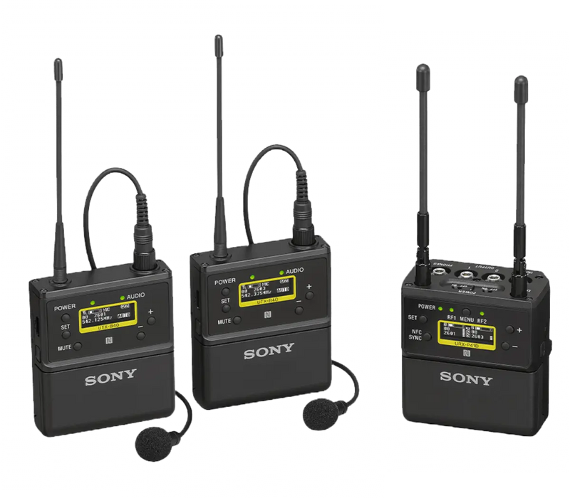 Sony Dual Channel Camera-Mount Wireless Omni Lav Mic System (UC14: 470 to 542 MHz)