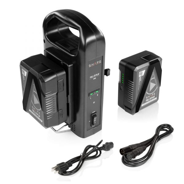 SHAPE Full Play 2x 98wh 14.8 V Battery Kit with 2-Bay Vertical Charger (V-Mount)