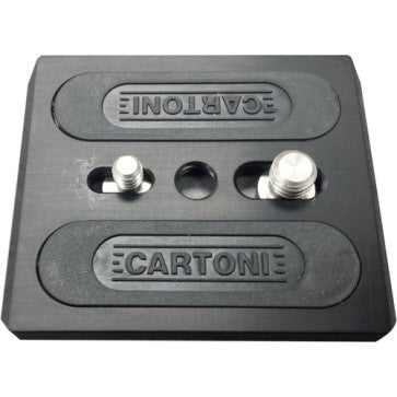 Cartoni AH859 Camera Plate (Euro-STD) w/ 1/4-20" & 3/8-16" Screws (for Focus 12/18/22 & Mixo 21 Fluid Heads)