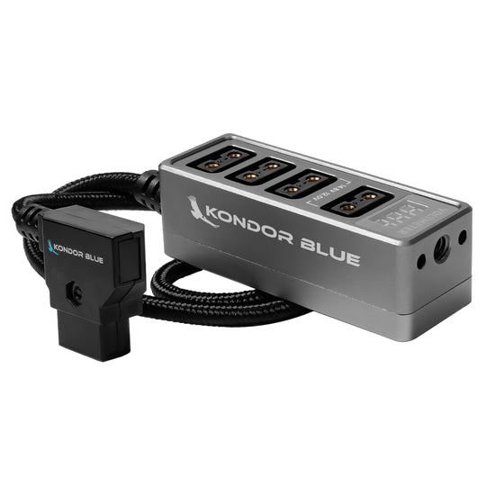 Kondor Blue Male D-Tap to 4-Port Female D-Tap Splitter Hub (16"