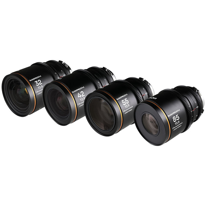 Laowa Nanomorph LF Prime 4-Lens Bundle  (32mm, 42mm, 55mm, 85mm) (Silver)