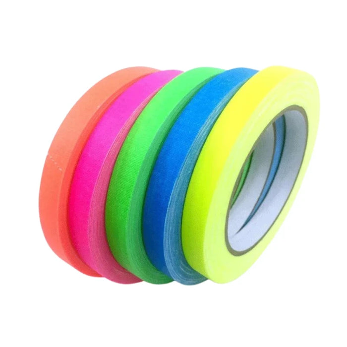 ProTapes Pro Gaff Pocket Fluorescent Color Spike Tape Stack (1" x 20 yds, Fluorescent Pink, Yellow, Green, Orange, Blue)