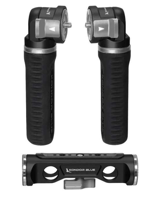 Kondor Blue Pro Pivot Reversible Rosette Grips & Dual Rod Clamp Bundle (Black)