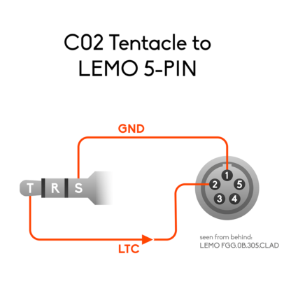 Tentacle Sync Tentacle to 5-Pin LEMO Cable (16")